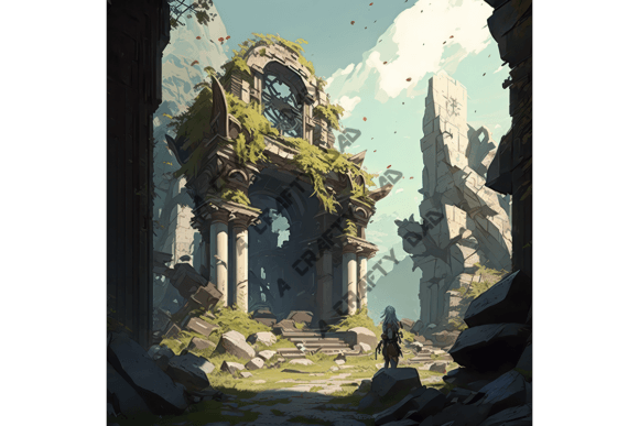 Anime Ancient Ruins Background VOL 32: Your Next Design Asset