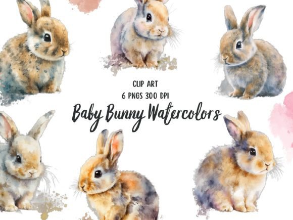 Baby Bunnies Clipart Png Set: A Whimsical Design Toolkit