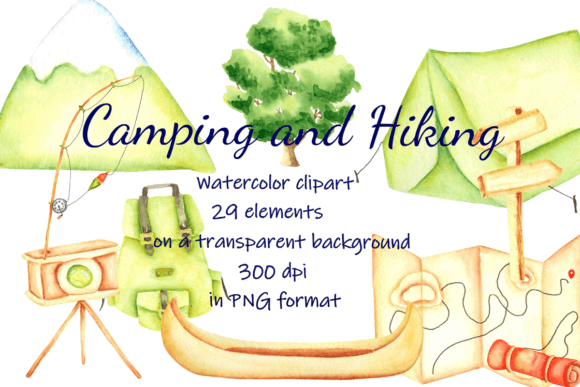 Capturing the Trail: A Designer's Guide to the Watercolor Set Camping and Hiking
