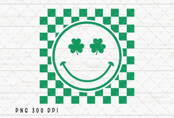 Checkered Smiley Face St Patrick PNG: A Festive Design Asset