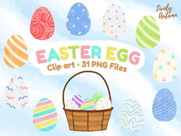 Easter Egg Clip Art | PNG Files Set for Spring Design