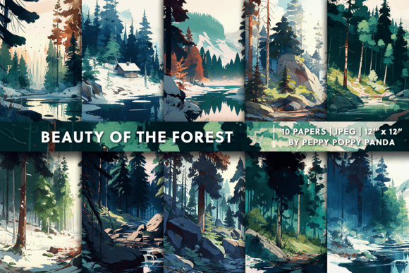 Enchanting Watercolor Forest Backgrounds for Designers