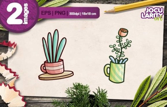 Funny Flower in a Glass Cartoon Vector: A Playful Design Asset