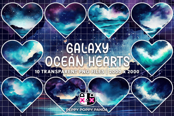 Galaxy Ocean Heart Clipart: A Cosmic Blend for Creative Projects
