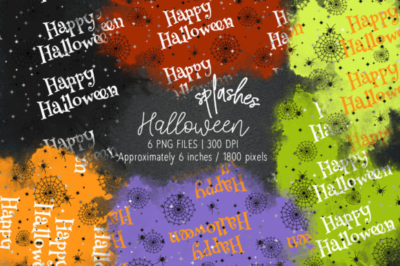 Halloween Watercolor Splashes 17: Your Spooky Design Toolkit