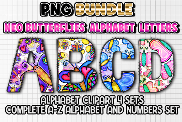 Neo Butterflies Alphabet Letters: Infuse Nature's Elegance into Your Designs