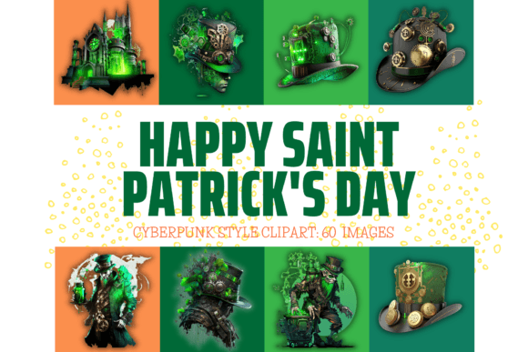 Saint Patrick Day CyberPunk Clipart PNG & SVG Collection