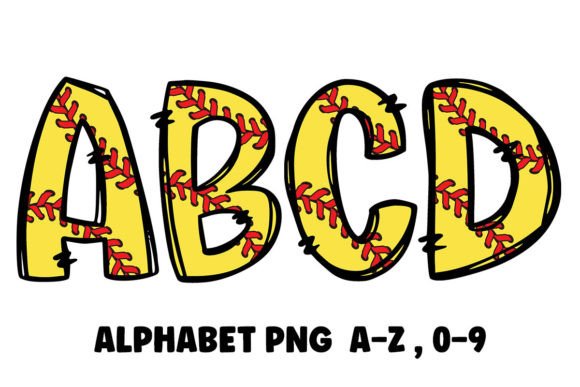 Softball Alphabet Doodle Font Png: Your Creative Game-Changer