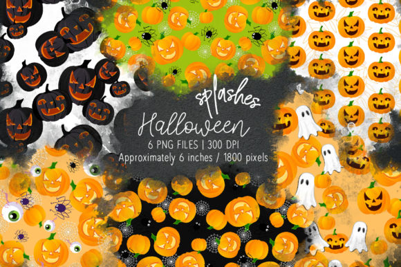 Spooky Elegance: Working with Halloween Watercolor Splashes 01