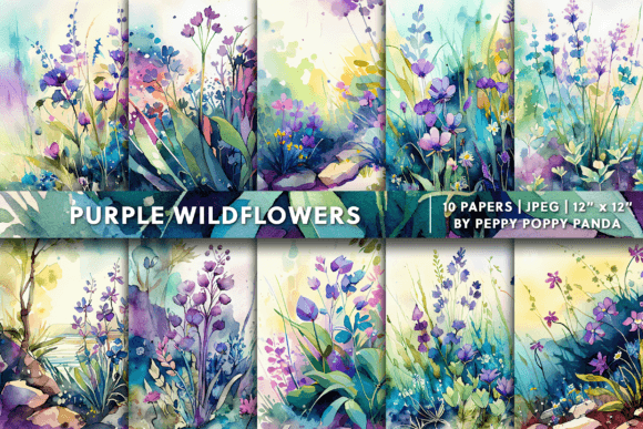 Spring into Design with Purple Wildflower Digital Paper