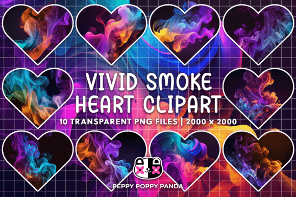 Unlock Creative Potential with Vivid Smoke Hearts Clipart