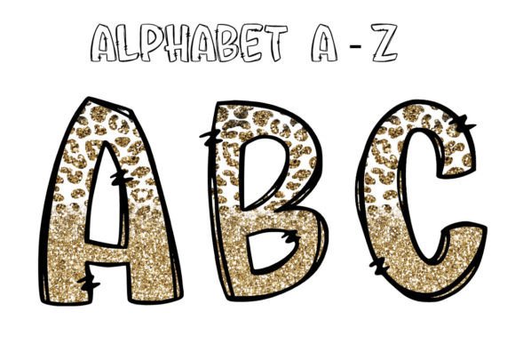 Wild Sophistication: Styling with Leopard Gold Doodle Alphabet Letters